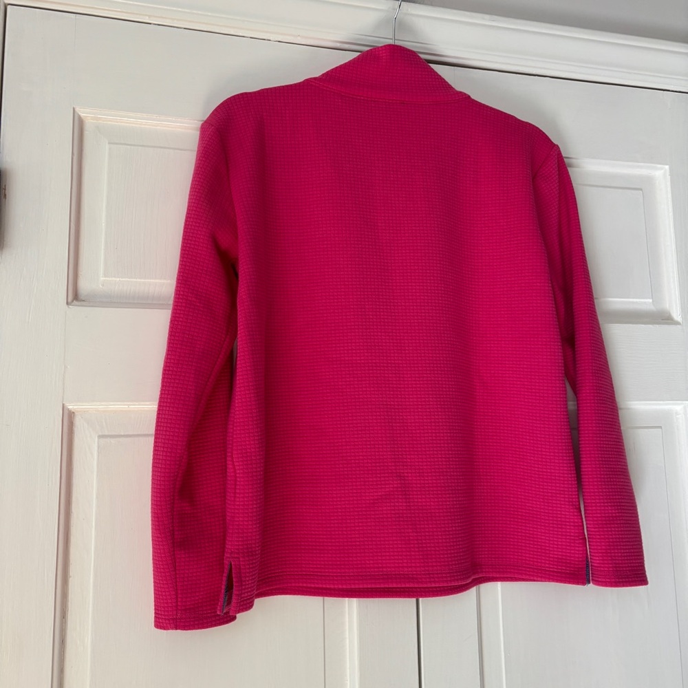 Talbots‎ Pink Waffle Knit Mock Neck Pullover Sweater Button Shoulder Pocket XS - Picture 10 of 13